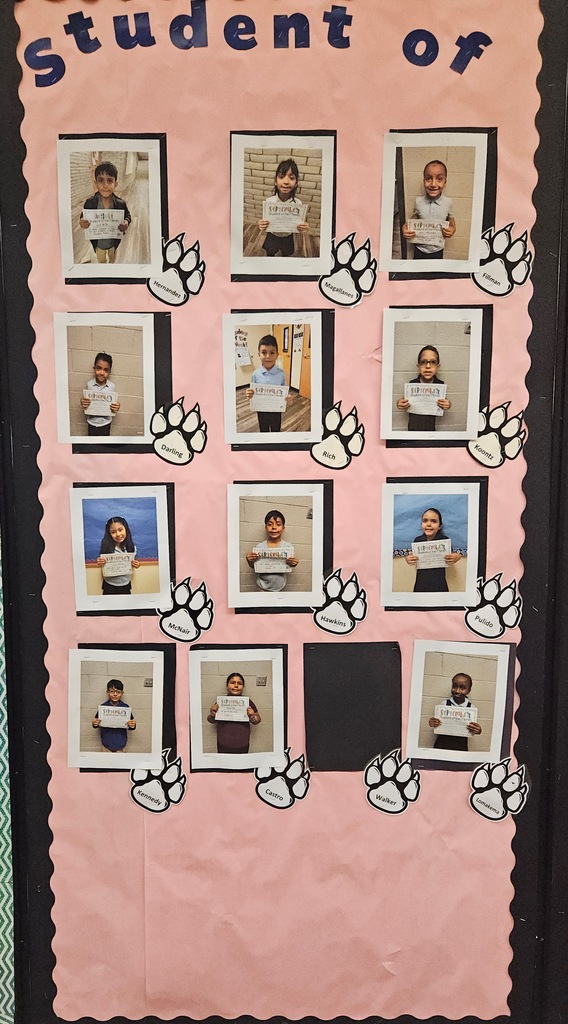 This image shows photos of students who earned Student of Month for September.