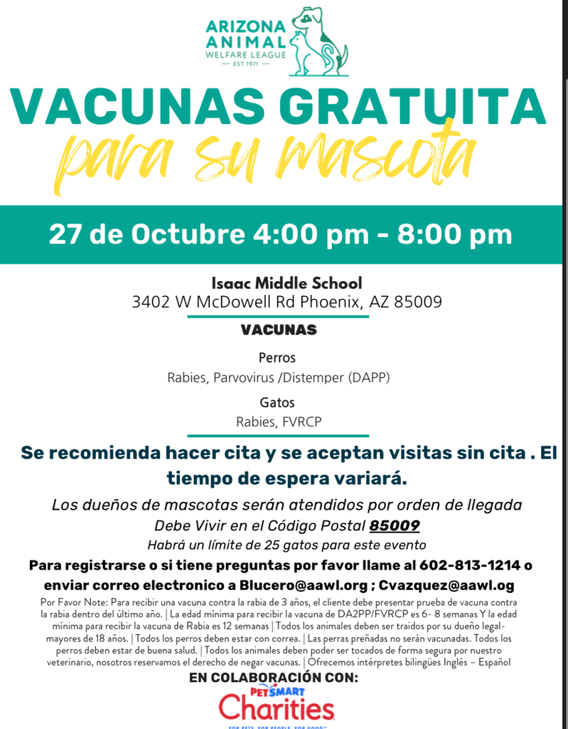 🐾 Reminder: Tomorrow is Pet Vaccine Day at Isaac Middle School with the pet clinic! Bring your furry friends to keep them healthy and happy. 🐶🐱