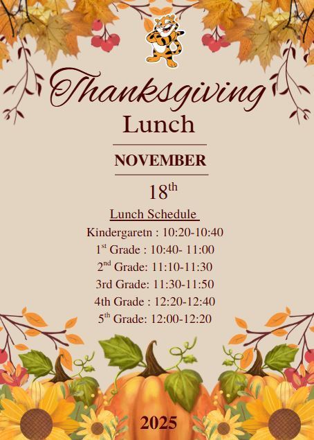 Thanksgiving Lunch November 18th 