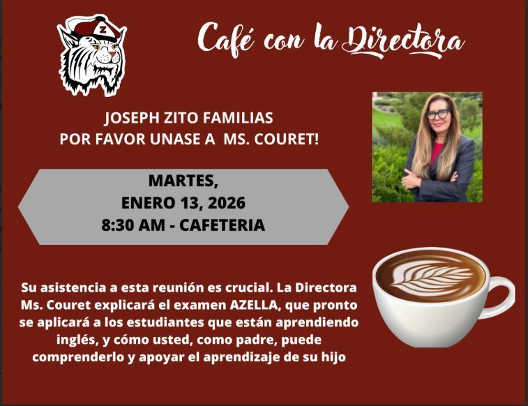 Coffee with the Principal Tues Jan 13th 