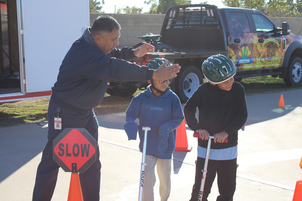 A special guest showing our students bicycle safety. 