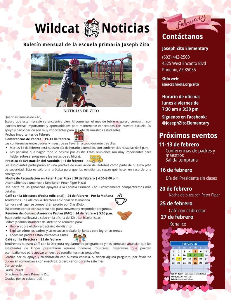 Feb Newsletter Spanish pg 1