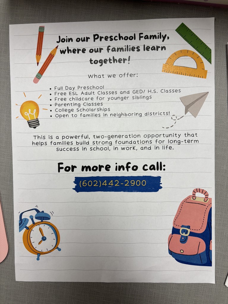 Back of flyer giving additional information for the program including the office phone number