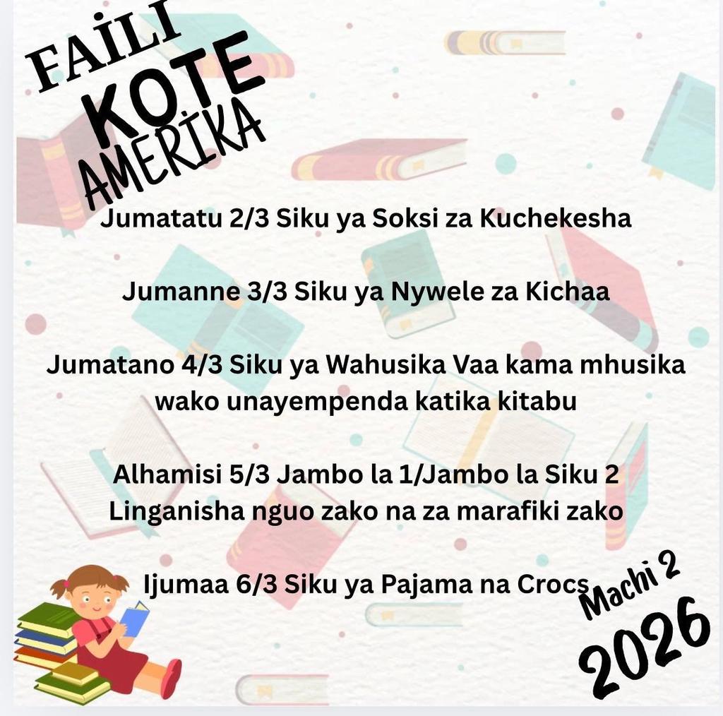 English Read Across America Week! Mon 3/2 Silly Sock, Tues. 3/3 Crazy Hair Day, Weds. 3/4 Character Day, Thurs. 3/5 Thing 1/Thing 2 Fri. 3/6 PJ /Crocs Day