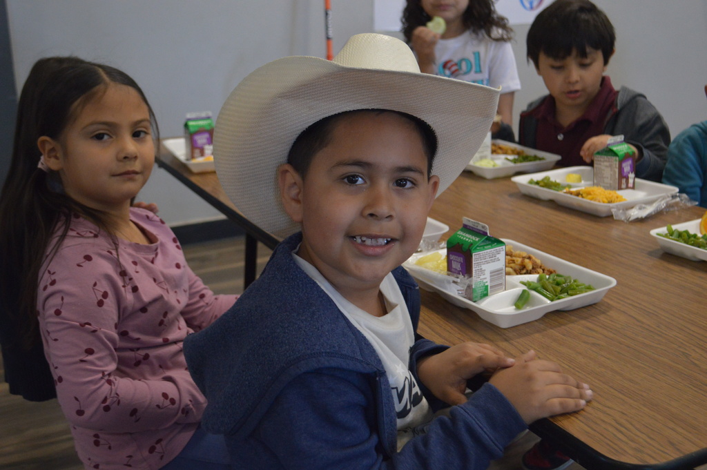 Favorite hat day student in cowboy hat 