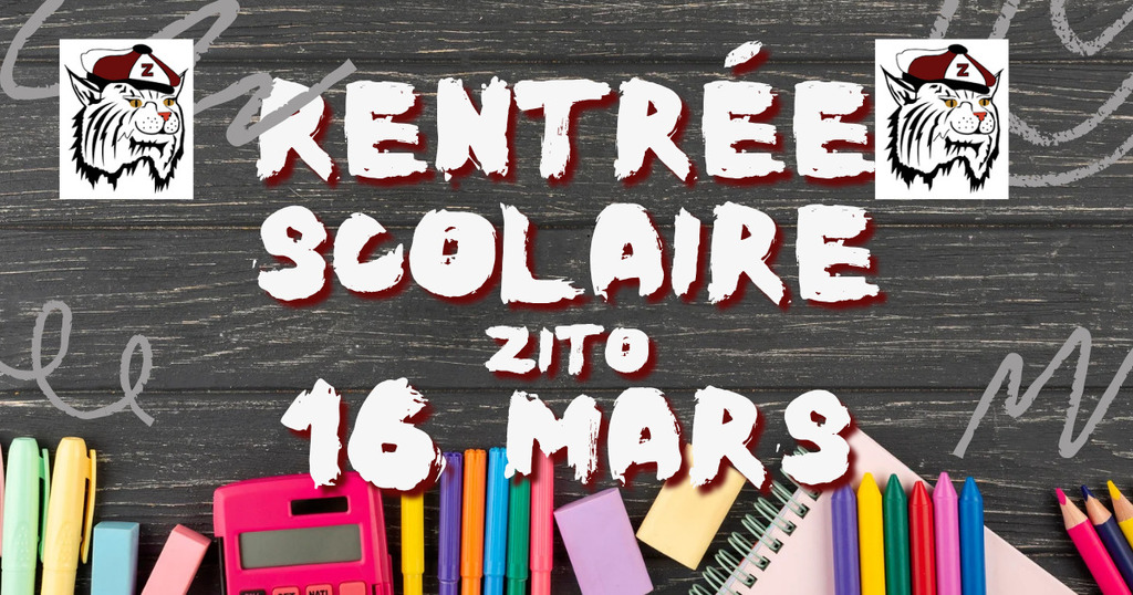 Welcome back to Zito school starts 7:30 a.m. March 16th