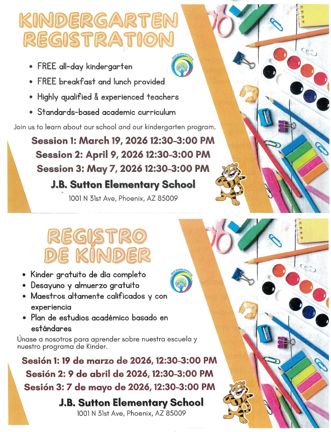 Kindergarten Round up 2026 2027