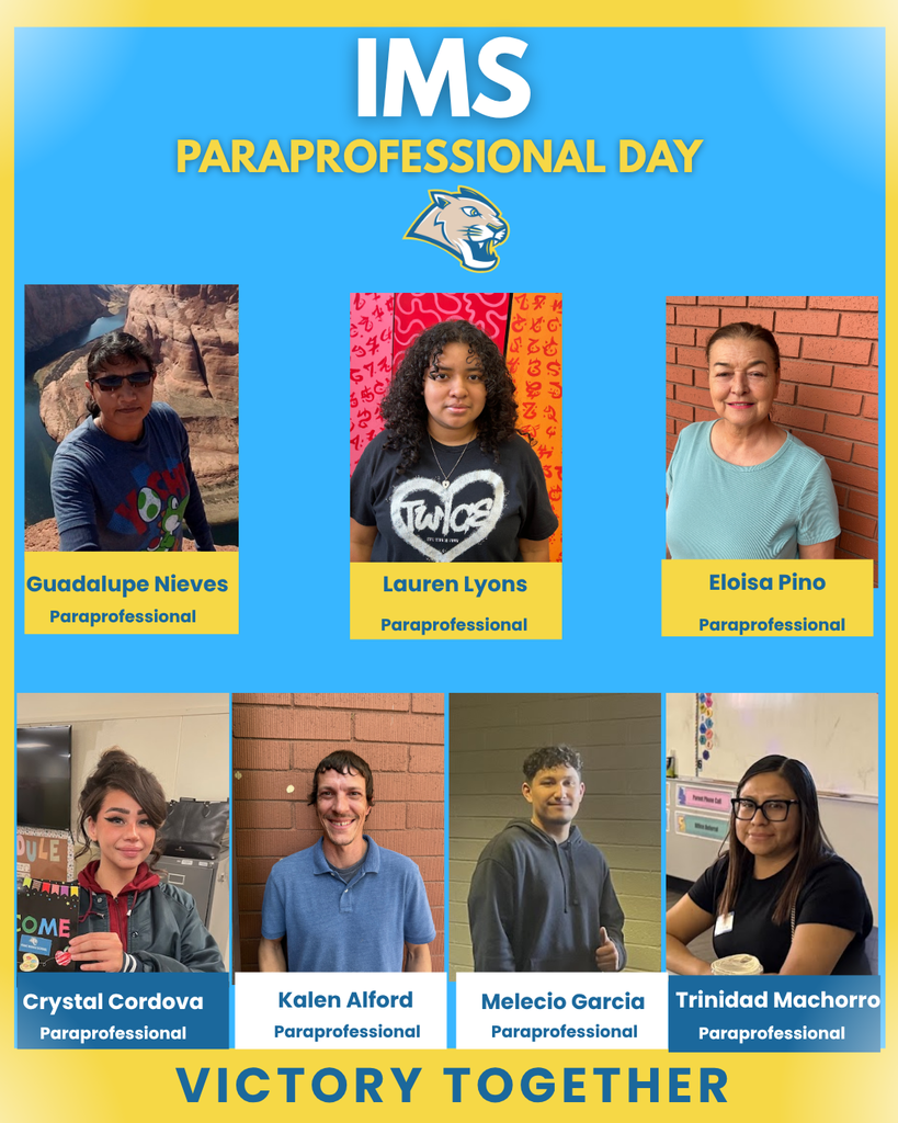 ✨ Making a Difference Every Day ✨  Today at Isaac Middle School, we proudly recognize and celebrate our amazing paraprofessionals. Your dedication, compassion, and hard work do not go unnoticed—you play a vital role in the success of our students.  Thank you for always being there, for supporting, guiding, and giving your best each day. Your impact is seen in every classroom and felt in every smile.  With appreciation, from all of us at IMS… we celebrate you and thank you from the bottom of our hearts!