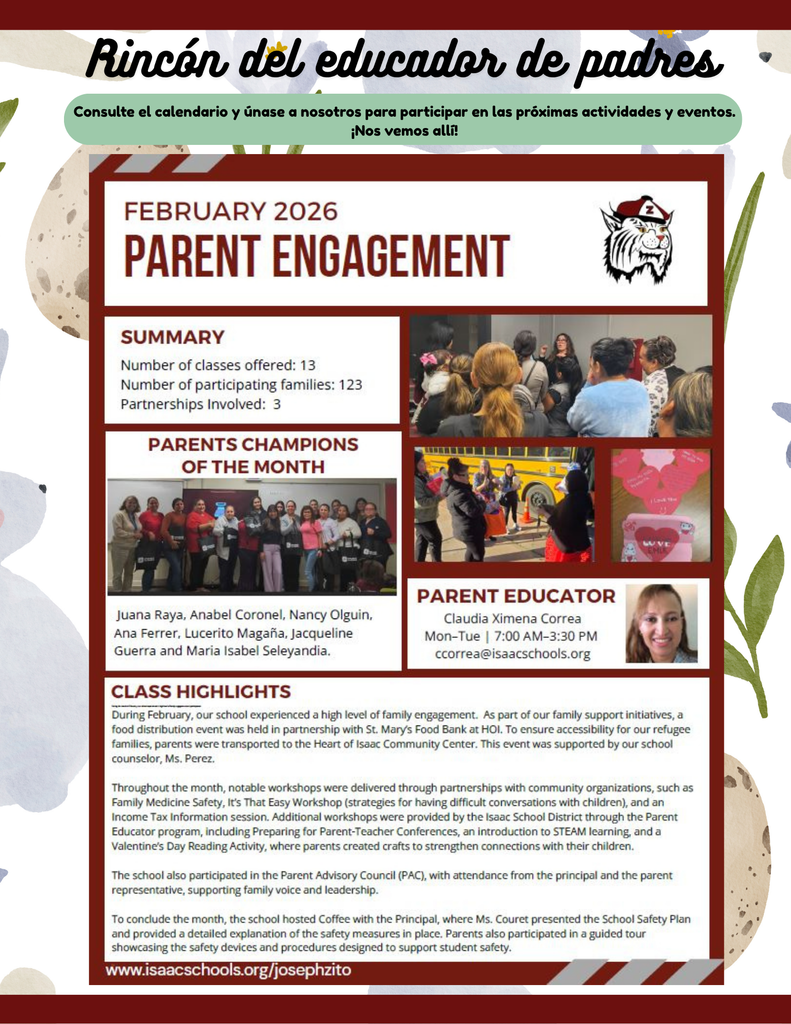 April/Abril Spanish Newsletter Pg.  2