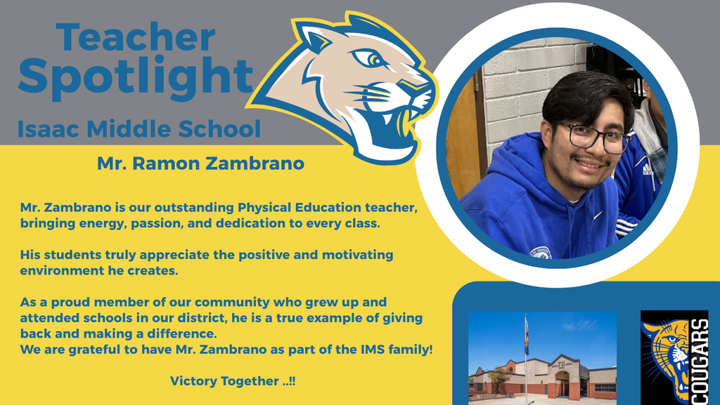 Today it’s time to recognize one of our own 🌟 Mr. Zambrano, a proud member of our community, inspiring every student with energy and heart.