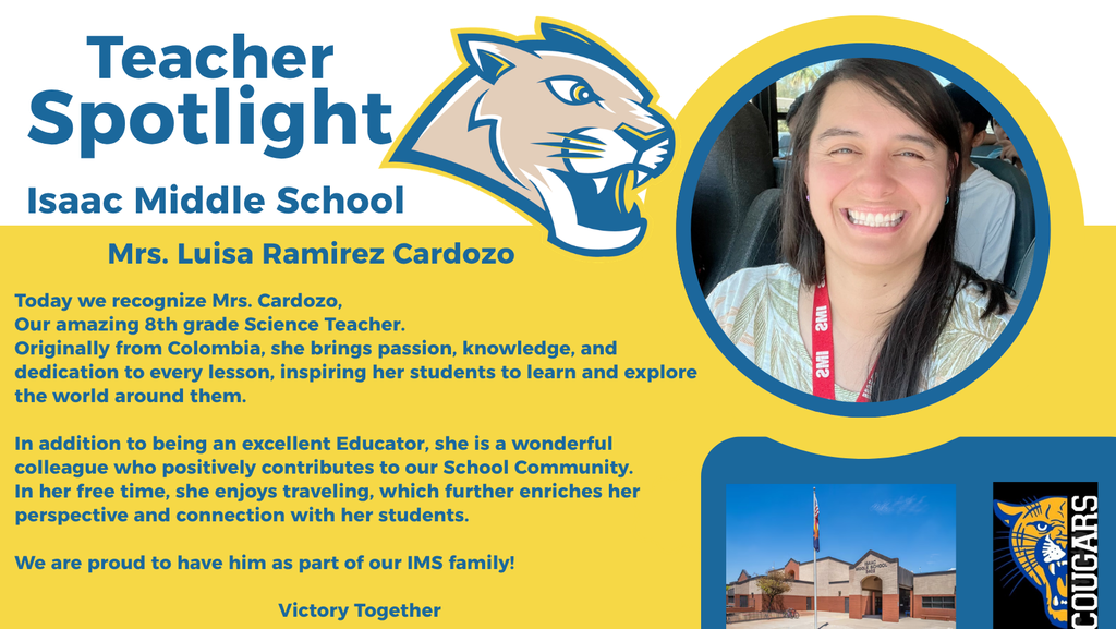 Today we highlight Mrs. Ramírez Cardozo, our dedicated 8th grade Science teacher. 🌟 With her passion for teaching, she inspires students to explore, question, and discover the world around them