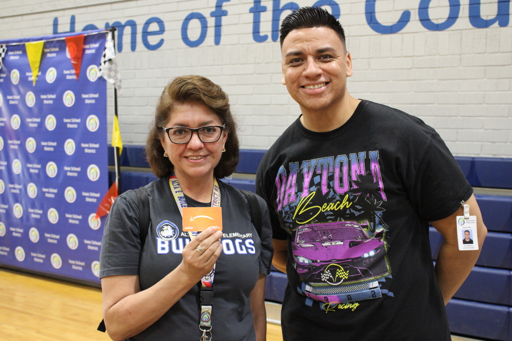 Frank with a raffle winner