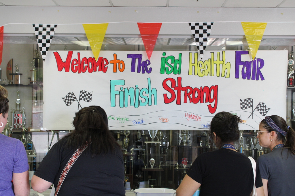 Isaac School District Health Fair Welcome sign