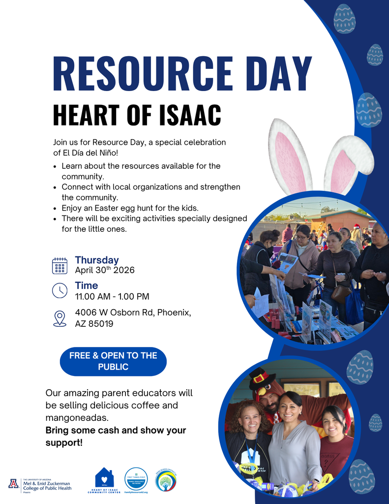 You’re invited to our Resource Day! Come learn about the services and support available for our community. Check the flyer for all the details. We look forward to seeing you!