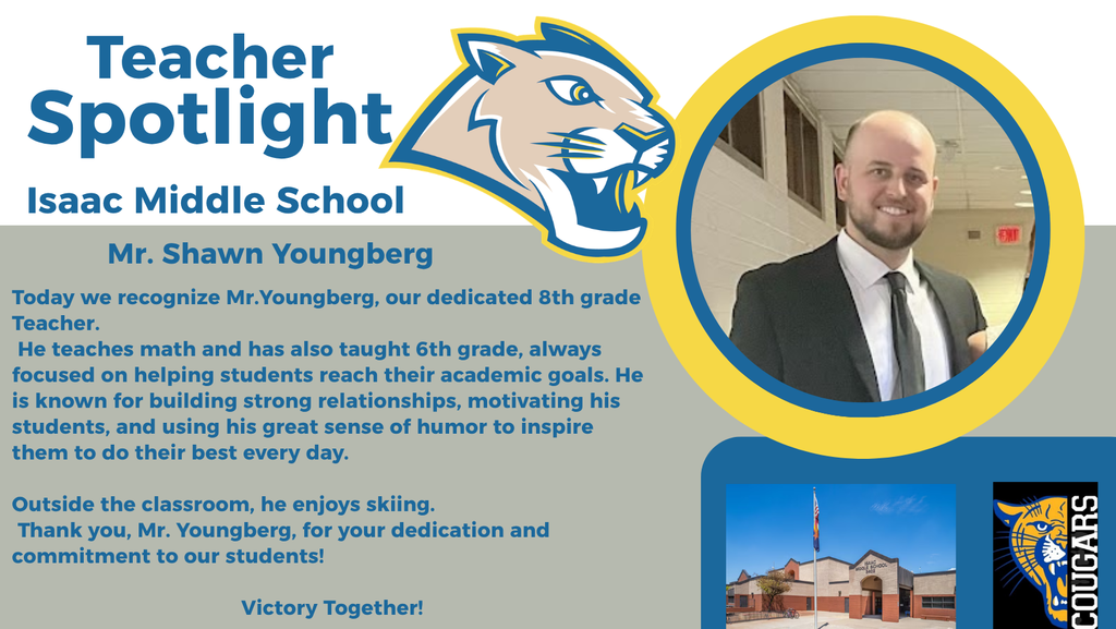 oday we highlight Mr. Shawn Youngberg, our dedicated 8th grade teacher. With his passion for math, he inspires students to grow and achieve their goals every day.