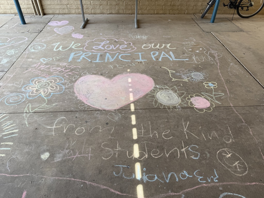 Chalk thank you to the principal happy principal day