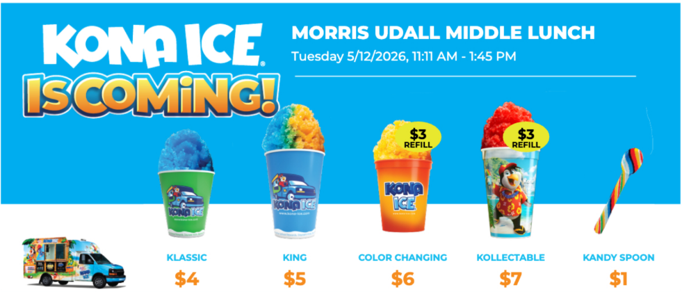 Kona Ice prices per size: Classic $4, King $5, Color Changing $6 (with $3 refill), collectable $7 (with $3 refill), sour powder $1