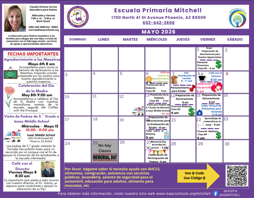 Parent Education Calendar Español