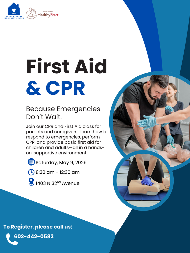 Flyer for a day of free First Aid and CPR lessons