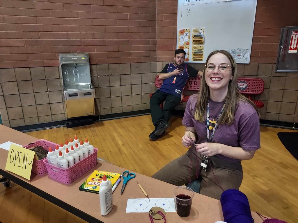 Staff at an art station