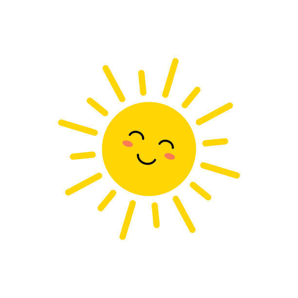Smiling cartoon sun