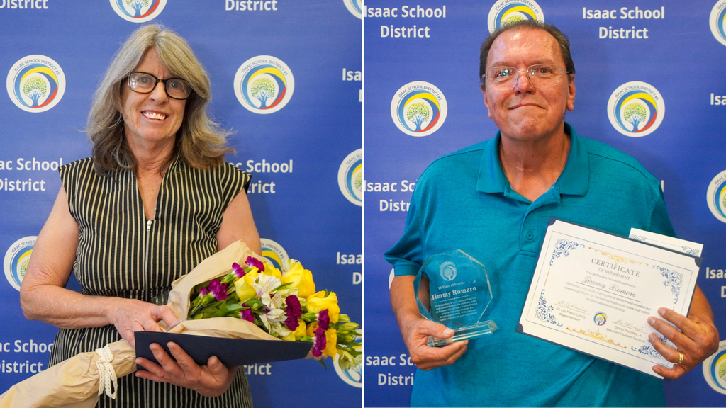 Photos of retirees at the Retirement Ceremony