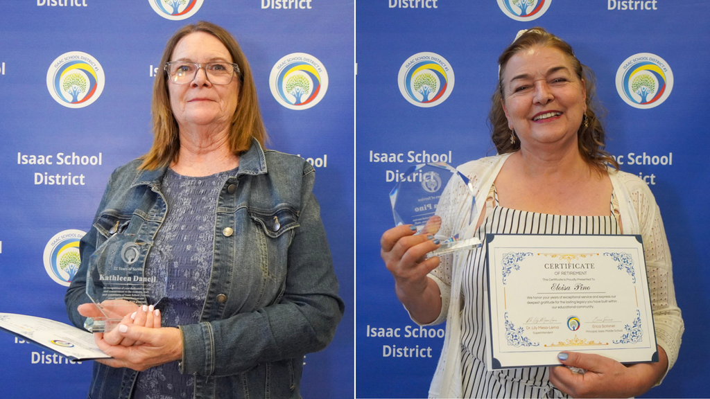 Photos of retirees at the Retirement Ceremony