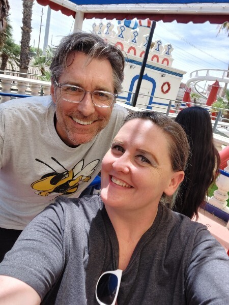 Two teachers pose for a selfie