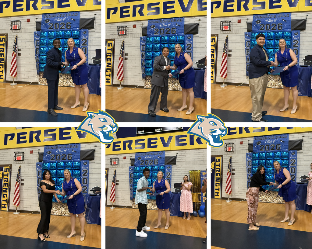 The photo shows the student receiving his graduation certificate from Mrs. Scriner, the principal of Isaac Middle School.
