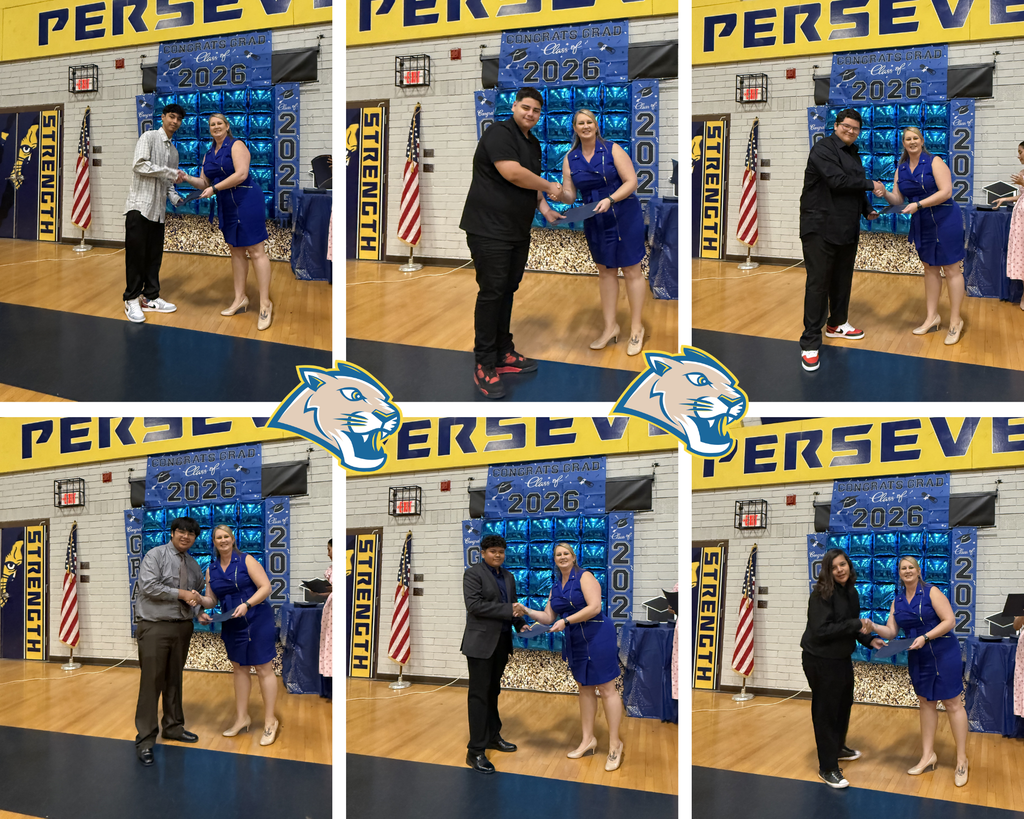 The photo shows the student receiving his graduation certificate from Mrs. Scriner, the principal of Isaac Middle School.