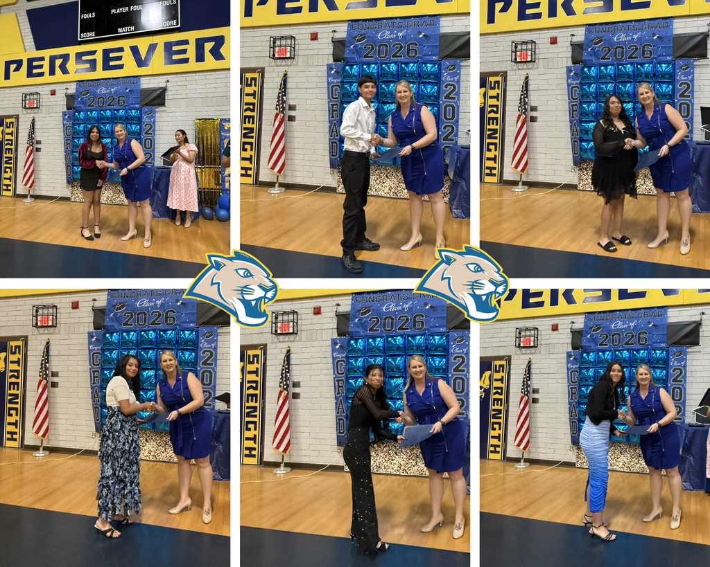 The photo shows the student receiving his graduation certificate from Mrs. Scriner, the principal of Isaac Middle School.