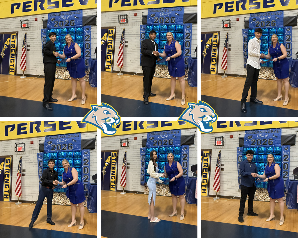The photo shows the student receiving his graduation certificate from Mrs. Scriner, the principal of Isaac Middle School.