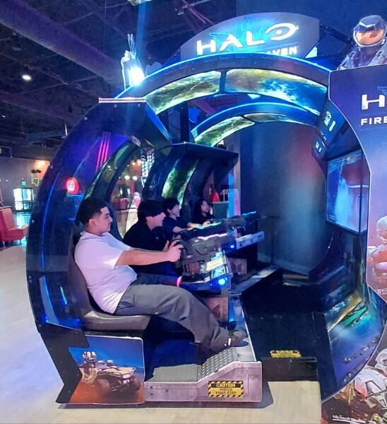 kids playing in an arcade
