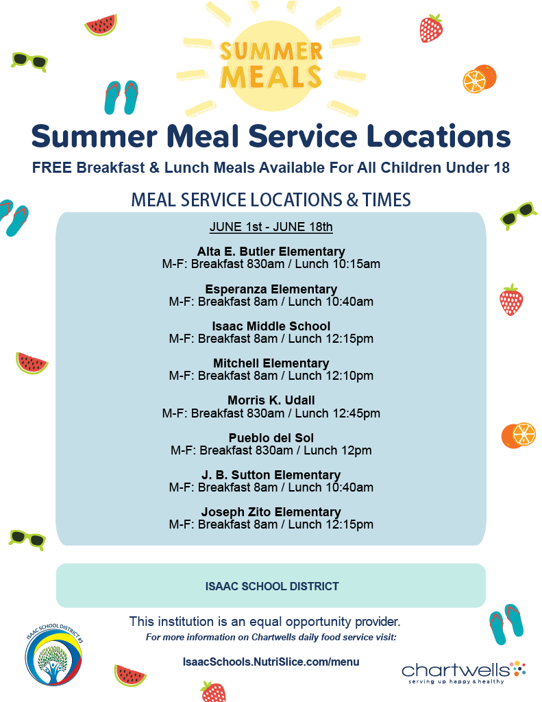 Chartwells Summer Meal Service Locations