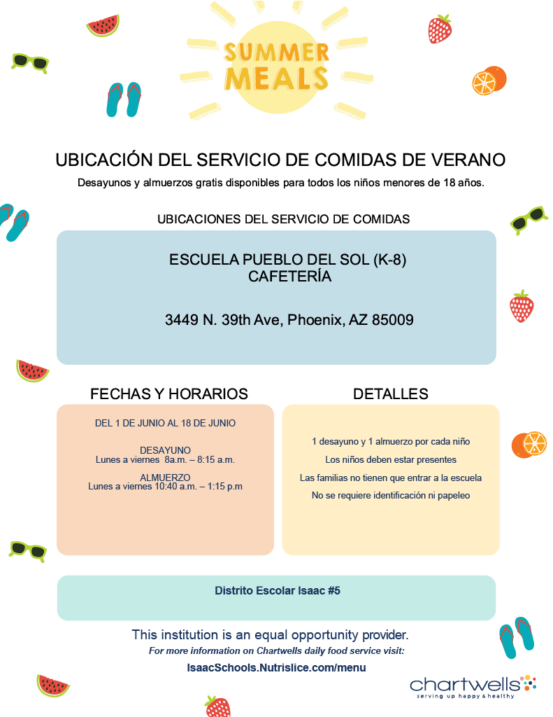 Pueblo Del Sol Summer Meal Service Locations -Spanish