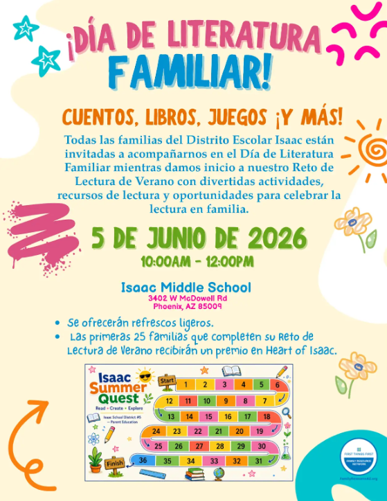 Family Literacy Day Spanish Flyer 