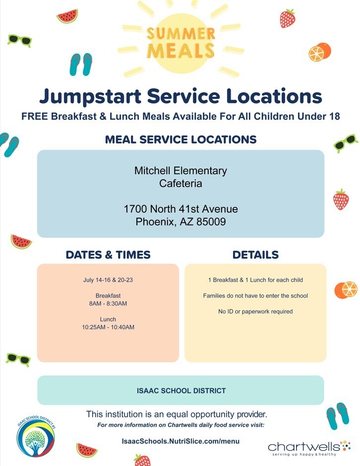 Jump Start Service Locations For Meal Flyer-English
