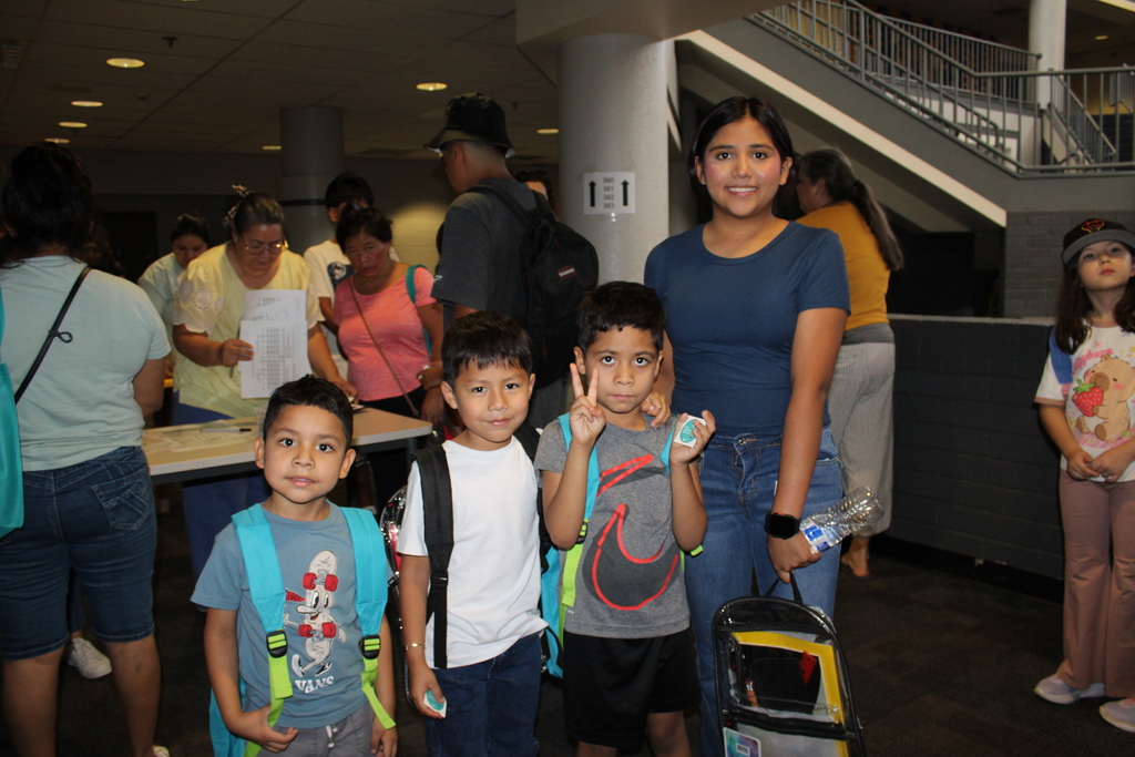 Students posing during the Back to School Health Fair