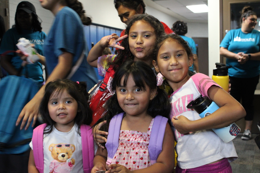 Students posing during the Back to School Health Fair