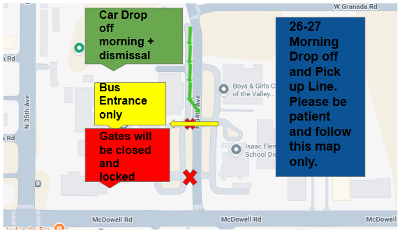 Map of Dismissal and Drop Off