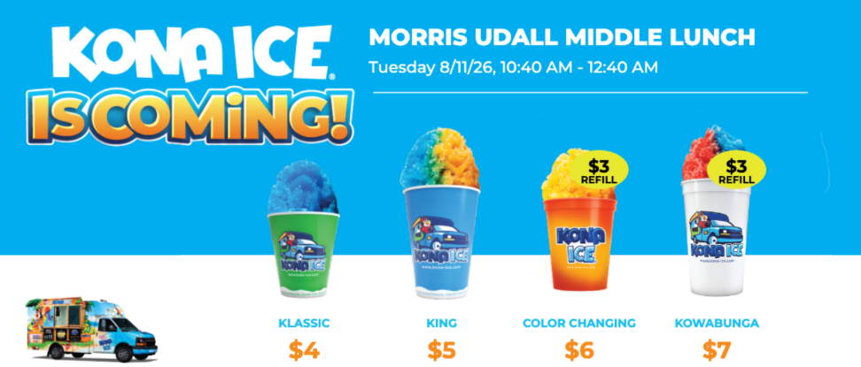 Kona Ice prices per size: Classic $4, King $5, Color Changing $6 (with $3 refill), collectable $7 (with $3 refill)