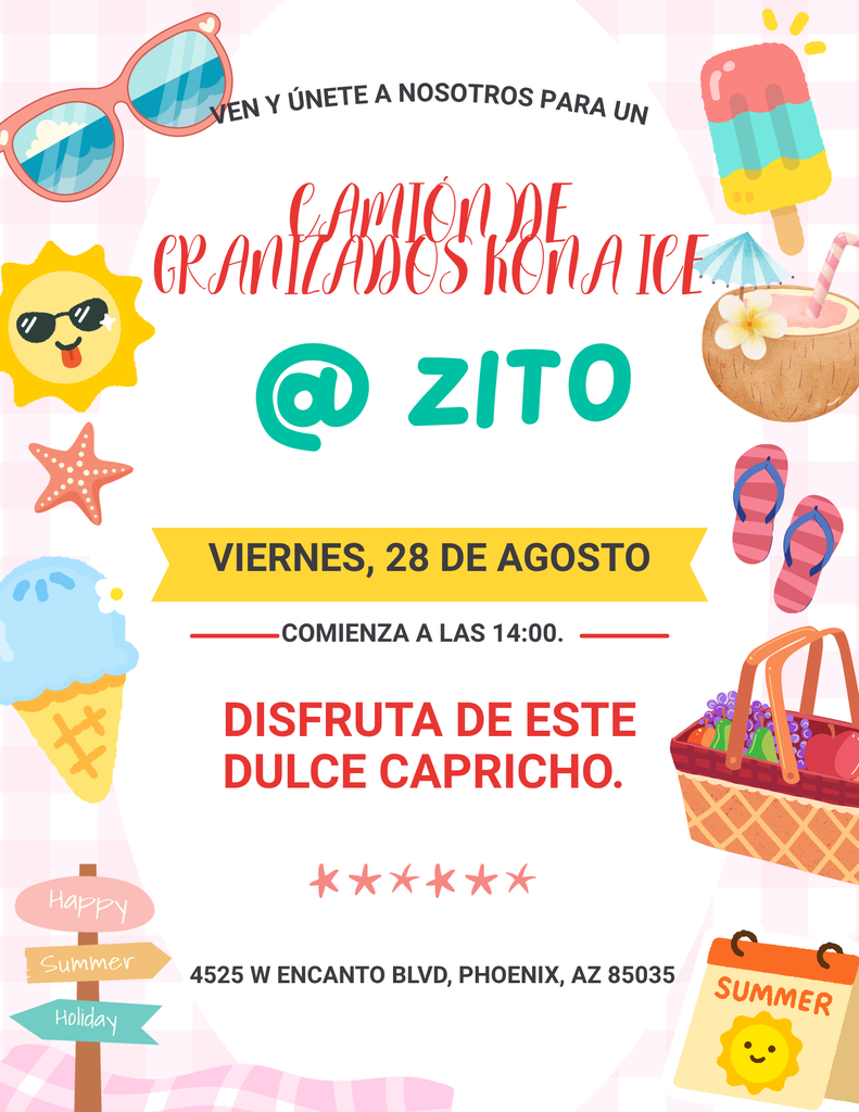 Kona Ice ENGLISH FLYER Aug 28th 2pm