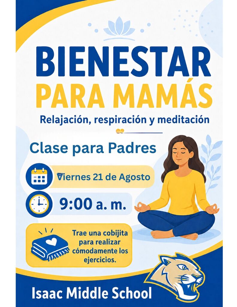 ¡Regálate un momento para ti! 🧘♀️💙 Te esperamos mañana a las 9:00 a. m. en nuestra clase de bienestar, relajación y meditación. ¡No olvides traer una cobijita! ---------------- Take a moment for yourself! 🧘♀️💙 Join us tomorrow at 9:00 a.m. for our wellness, relaxation, and meditation class. Don’t forget to bring a small blanket!