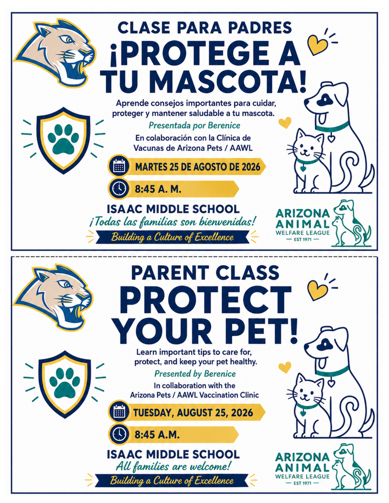 🐾 ¡Acompáñanos mañana! Aprenderemos consejos prácticos para cuidar, proteger y mantener saludables a nuestras mascotas. ¡Te esperamos! 💙💛  🐾 Join us tomorrow! We’ll learn practical tips to care for, protect, and keep our pets healthy. We hope to see you there! 💙💛