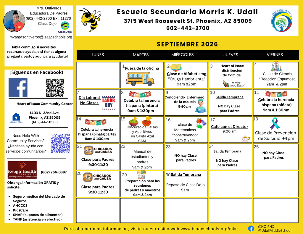 Parent educator calendar