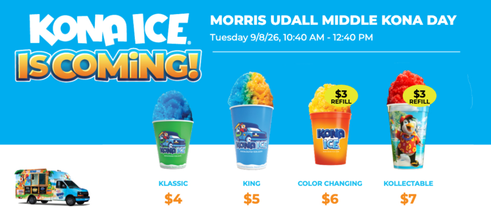 Kona Ice sizing: classic $4, King $5, Coloring changing $6 ($3 refill), collectable $7 ($3 refill)
