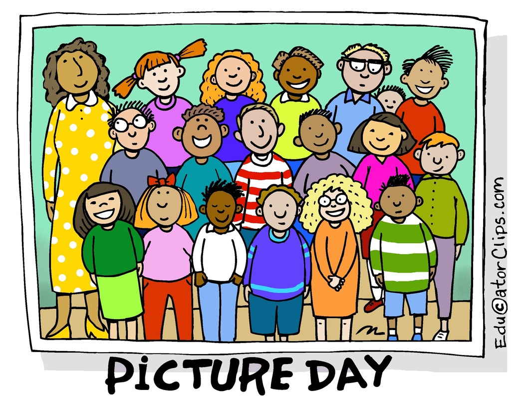 cartoon of a school class photo