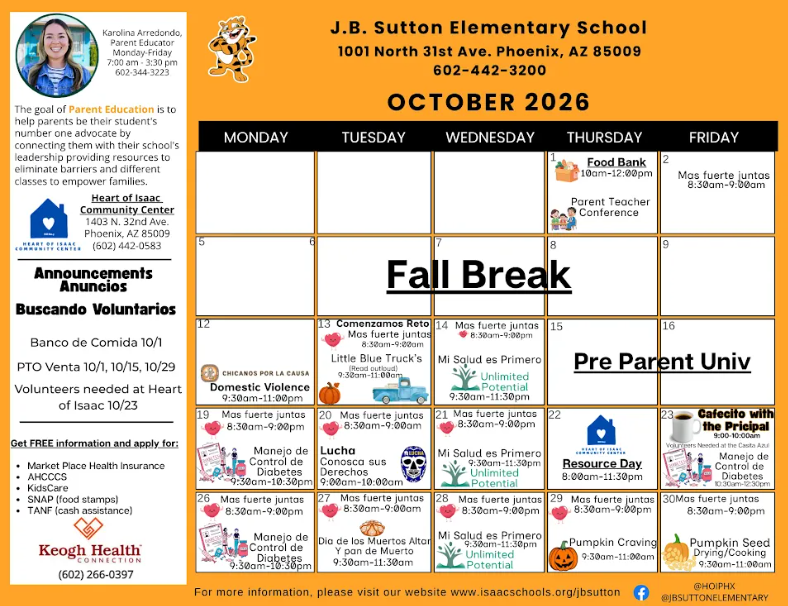 Parent Education Calendar