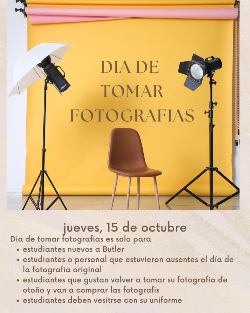 Picture Retake Day will be on Thursday, October 15th. Students will need to wear their school uniform. El día para repetir las fotografías escolares será el jueves 15 de octubre. Los estudiantes deberán llevar su uniforme escolar.
