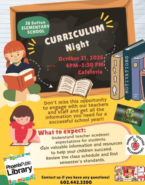 Curriclum Night Tonight Oct 21 2026